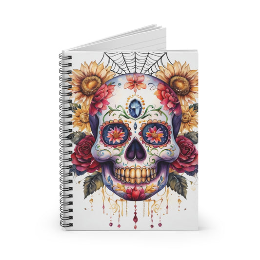 Boho Skull Spiral Notebook - Ruled Line