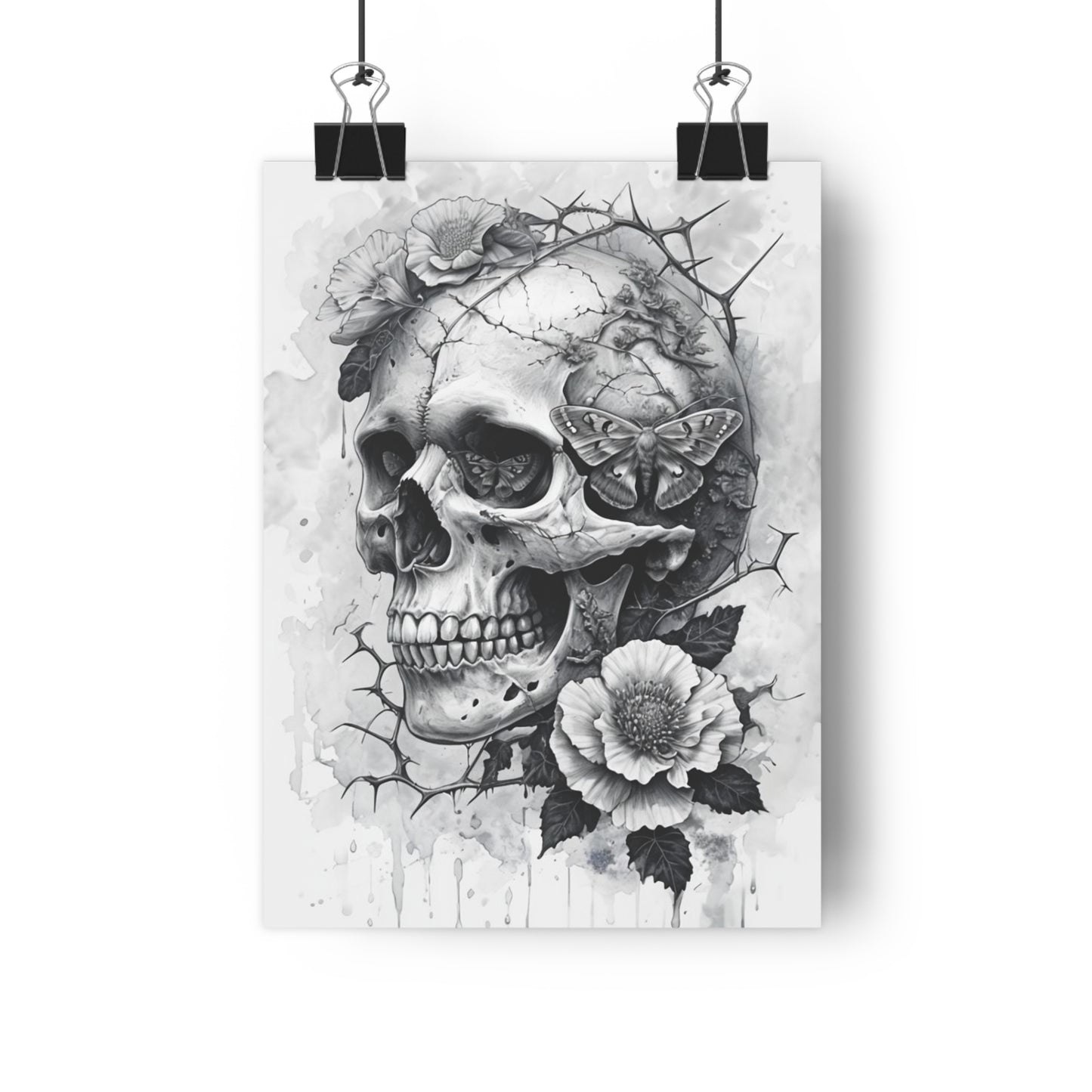 Boho Bugs Skull Giclée Art Print