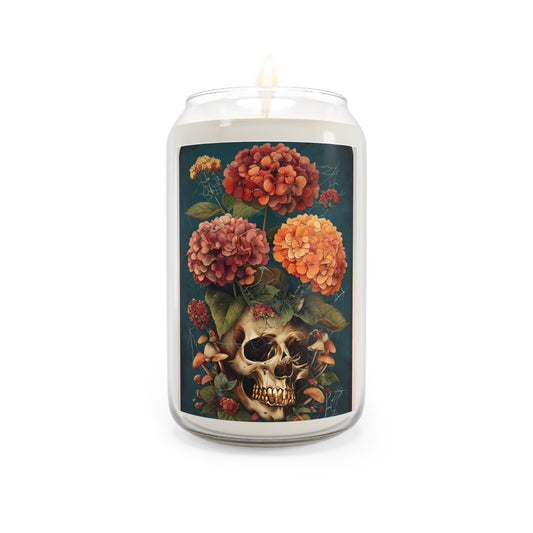 Candle Tumbler Boho Skull Botanical Garden Art Print Scented Candle