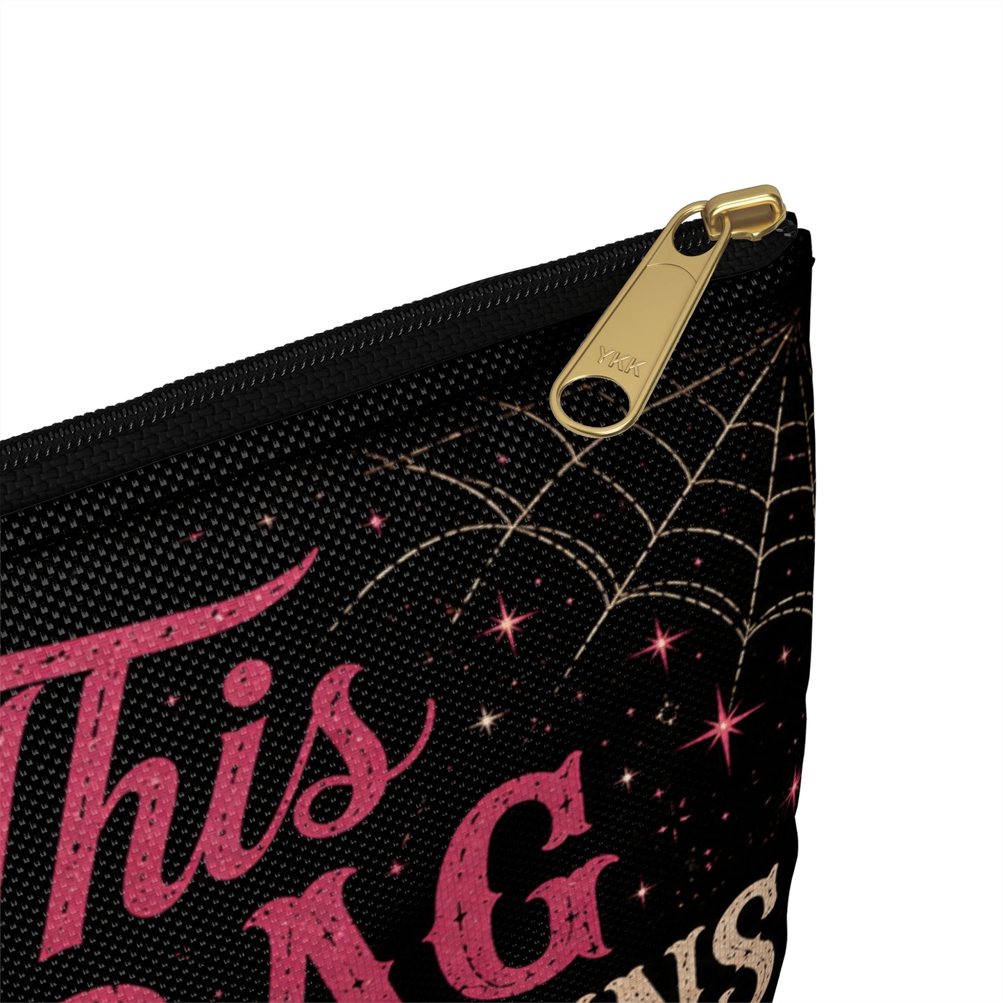 Makeup Bag — "This Bag Contains My Face" Gothic Skeleton Cosmetic Pouch