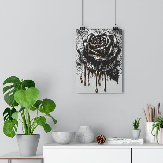 Art Print - Molten Spiderweb Rose Drip