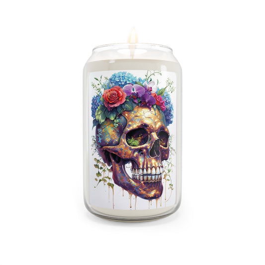 Candle Tumbler Flora Skull Garden Art Print Candle