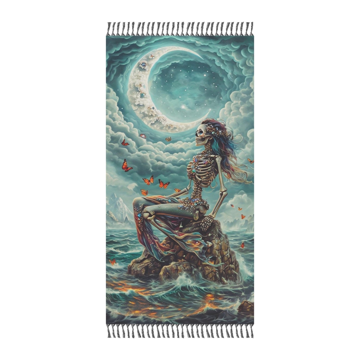 Beach Cloth Skeleton Siren Towel
