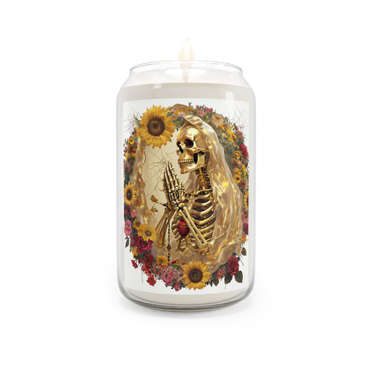 Sacred Heart Gilded Praying Virgin Mary Art Print Scented Candle, 13.75oz