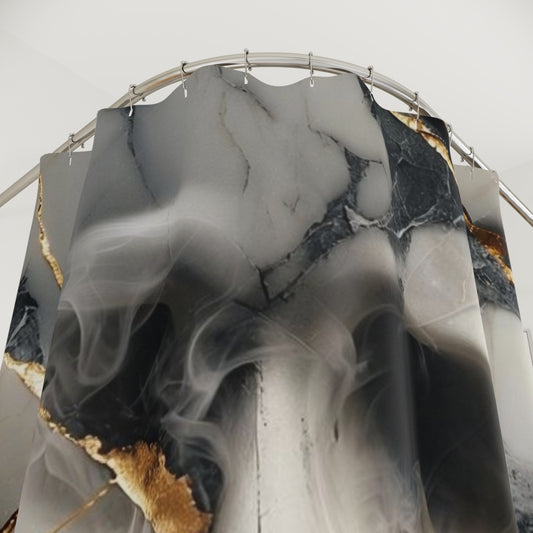 Marble Skull Shower Curtain