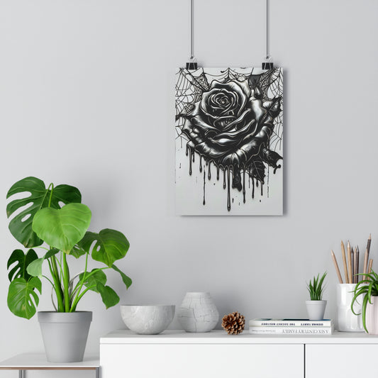 Art Print Spiderweb Rose Drip - Giclée Art Print