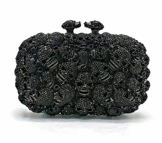 Clutch Crystal Skull Stack Clutch Bag