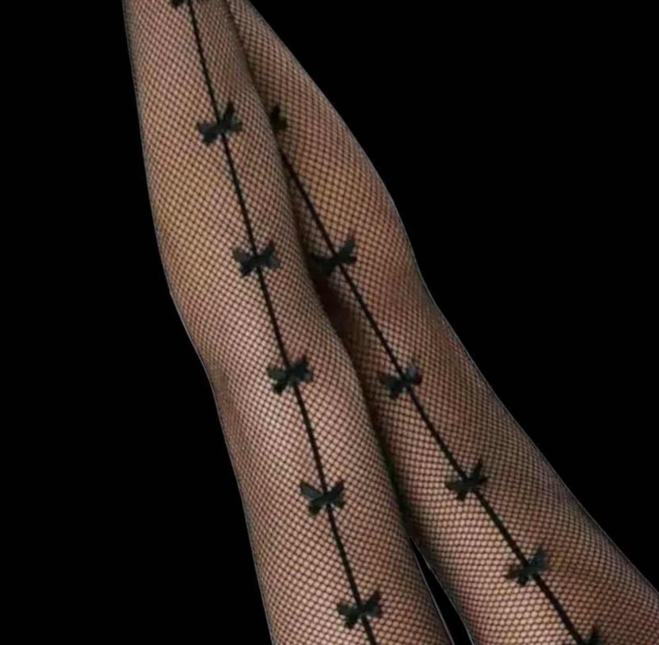 Stockings Fishnet Bow Stretch O/S