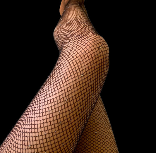 Rhinestone Bling Fishnet Stockings Tights