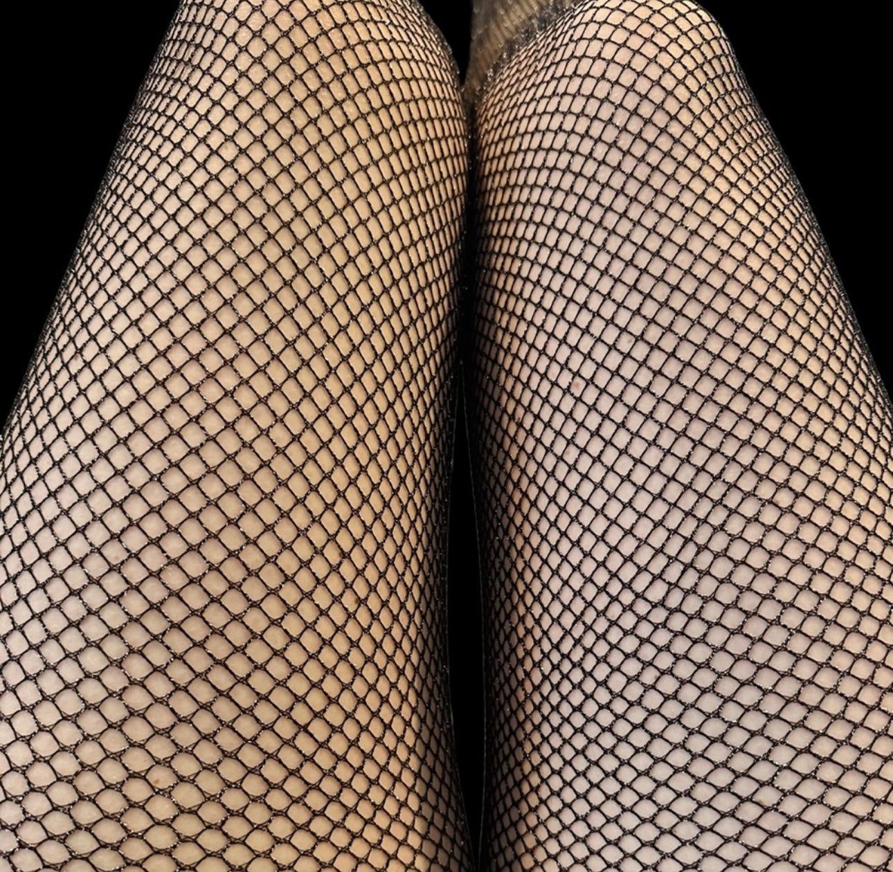 Stockings Fishnet Silver Shimmer Stretch Elastic O/S