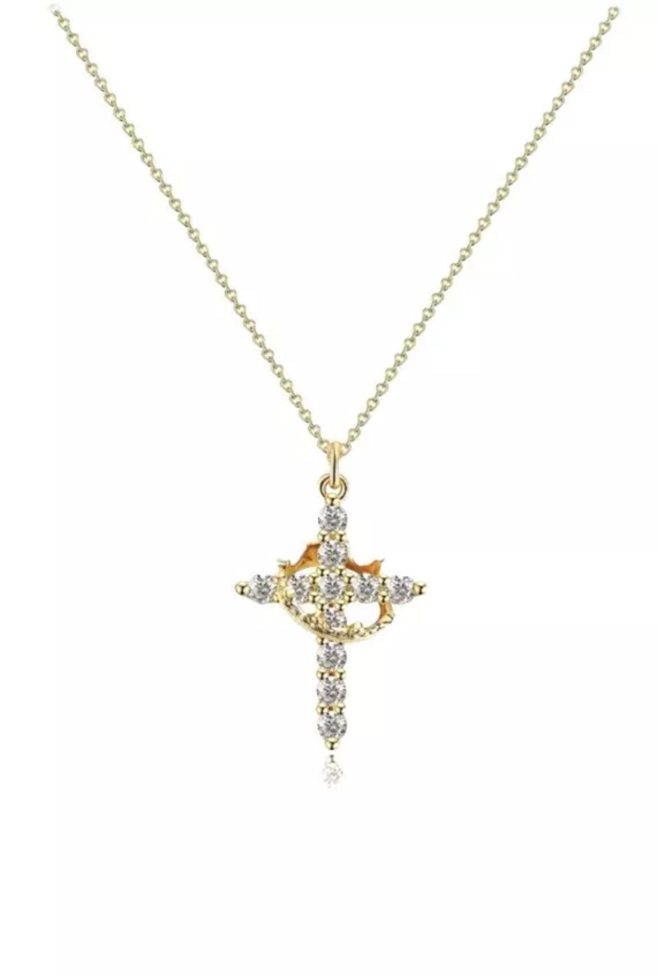Necklace Cross & Crown