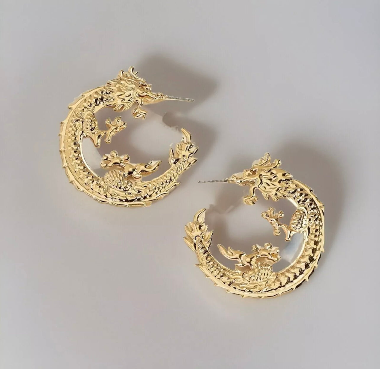 Earrings Dragon Hoops