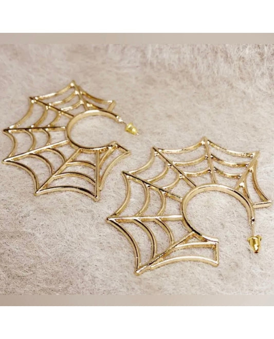 Spider Web Hoop Earrings