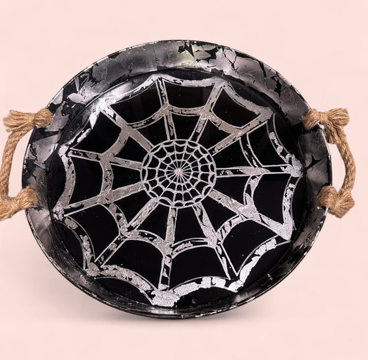 Spiderwebs Resin Art Decor Tray