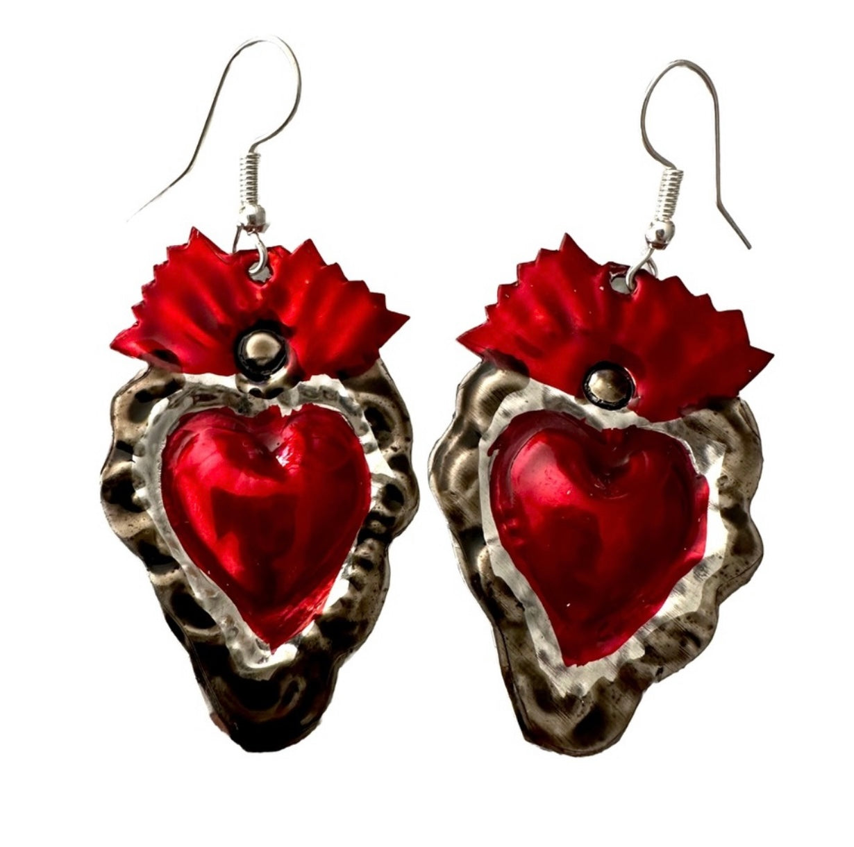 Earrings Tin Sacred Heart
