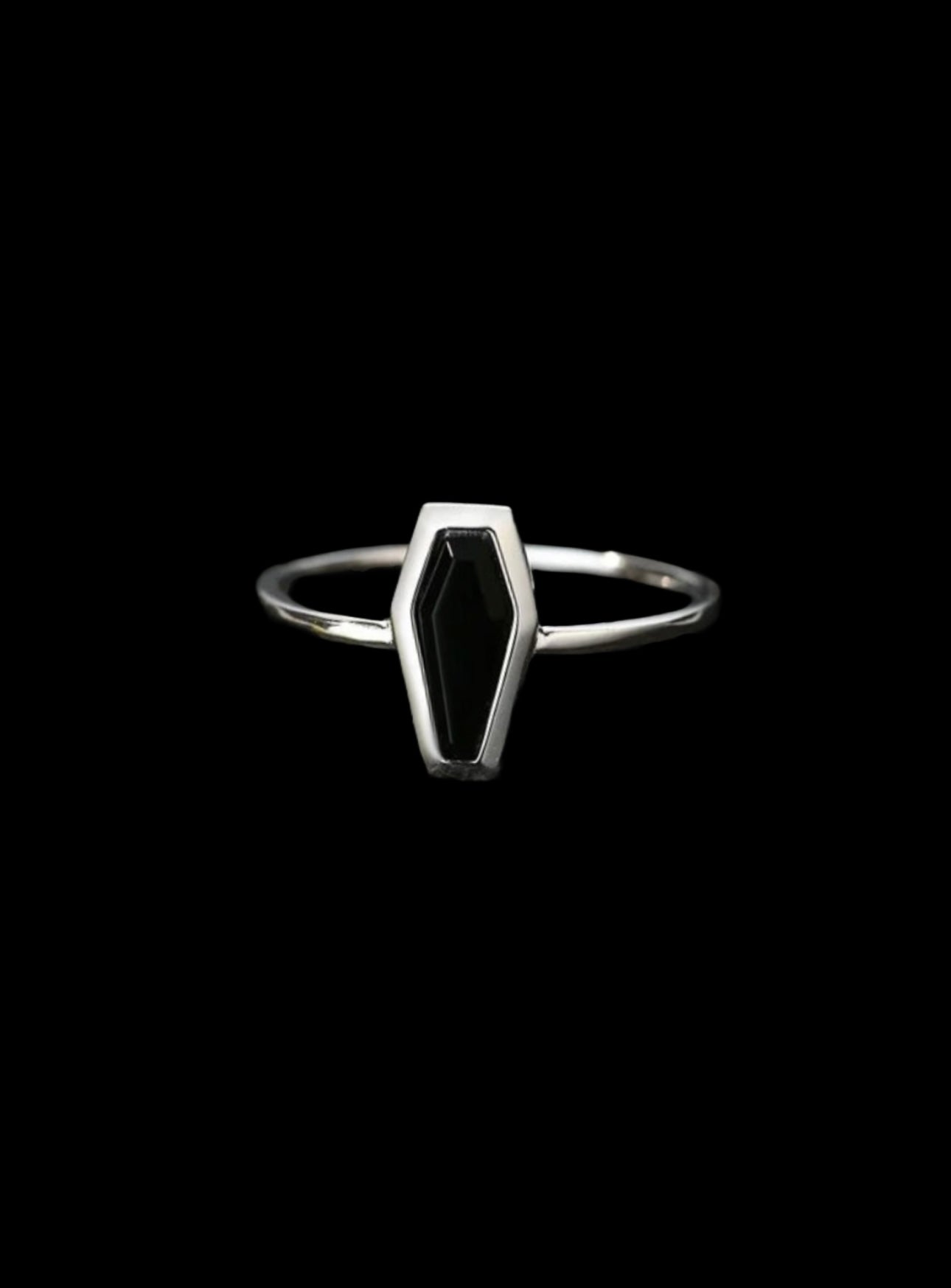 Ring Coffin Agate Sterling New