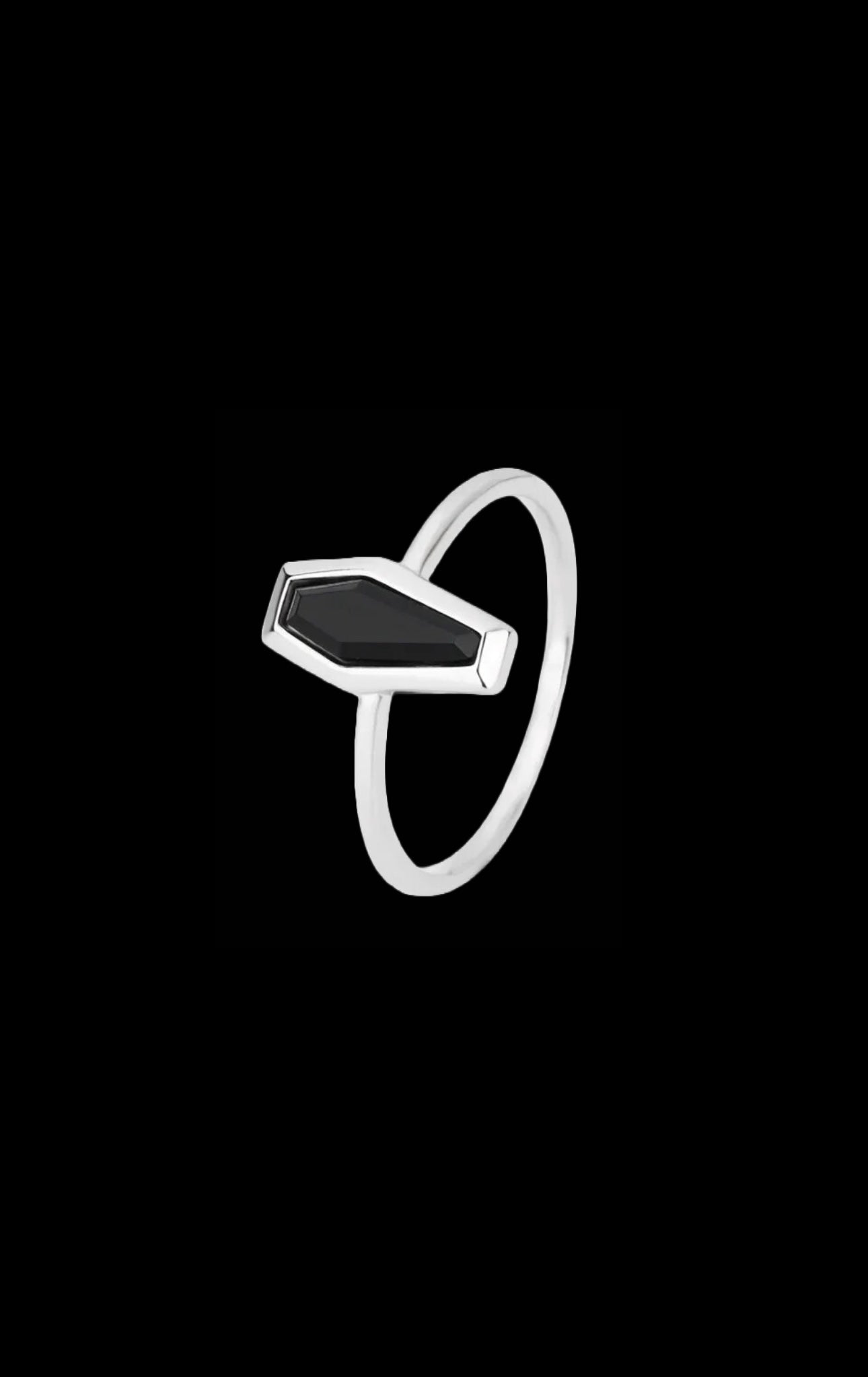 Ring Coffin Agate Sterling New