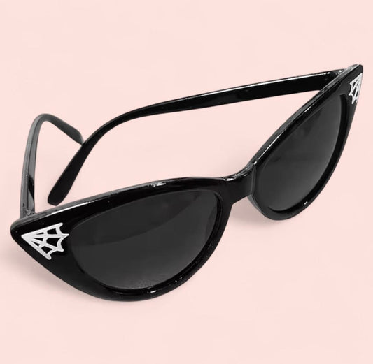 Sunglasses Cateye Spiderwebs Accents Retro