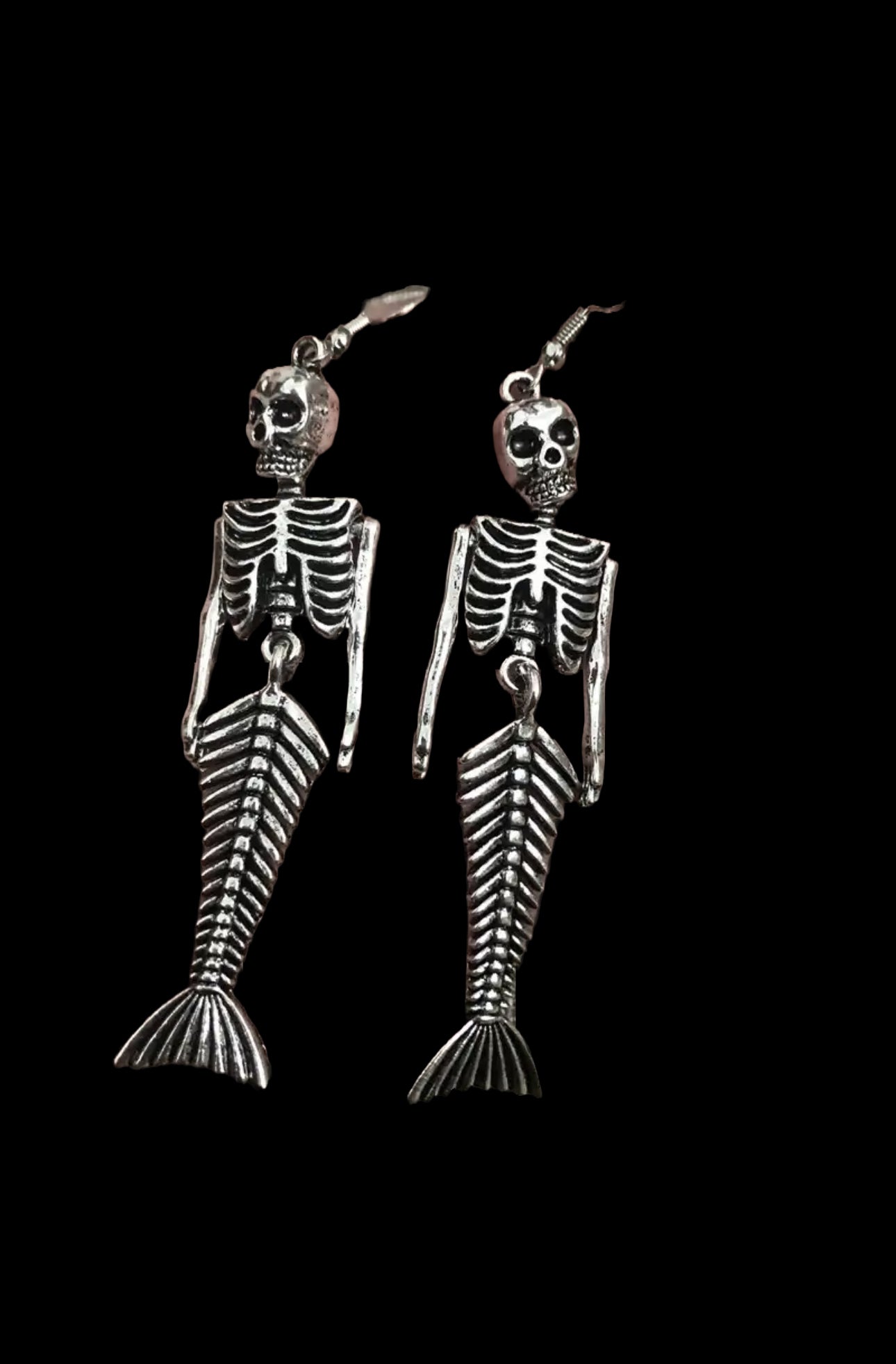 Earrings Skeleton Mermaid