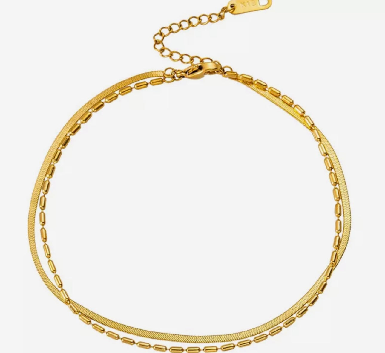 Ankle Bracelet Double Chain Snake Bubble Anklet