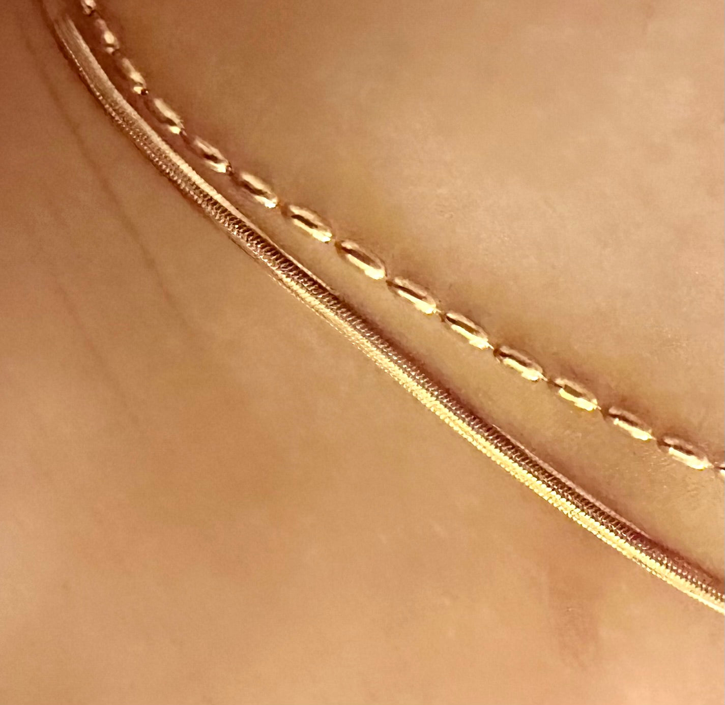 Ankle Bracelet Double Chain Snake Bubble Anklet