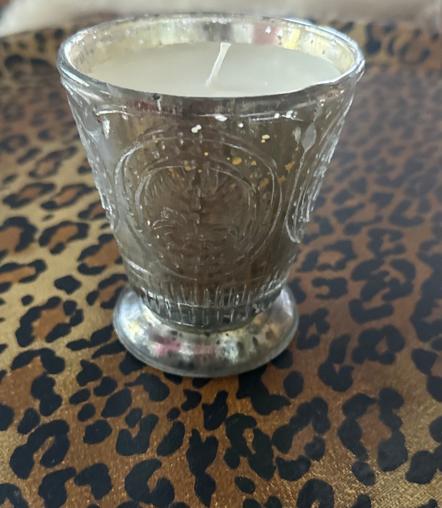 Candle Ginger Patchouli Molten Glass Decor Tumbler Fleur De Lys