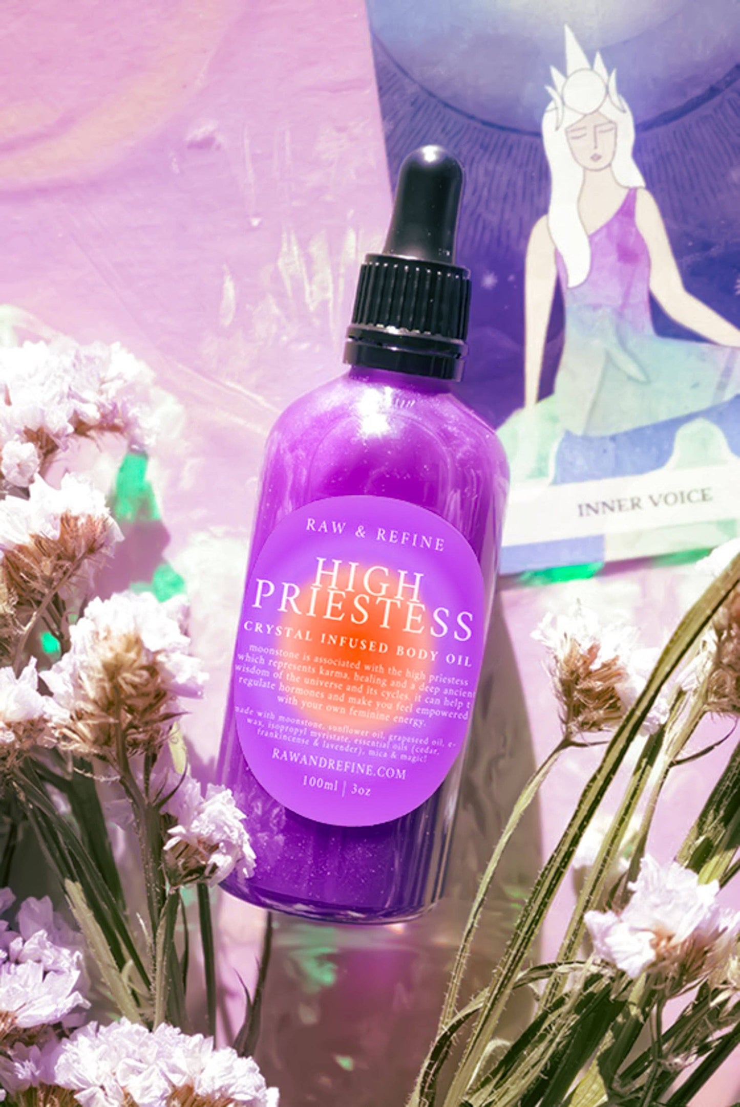 The High Priestess - 3oz Crystal Infused Body Oil