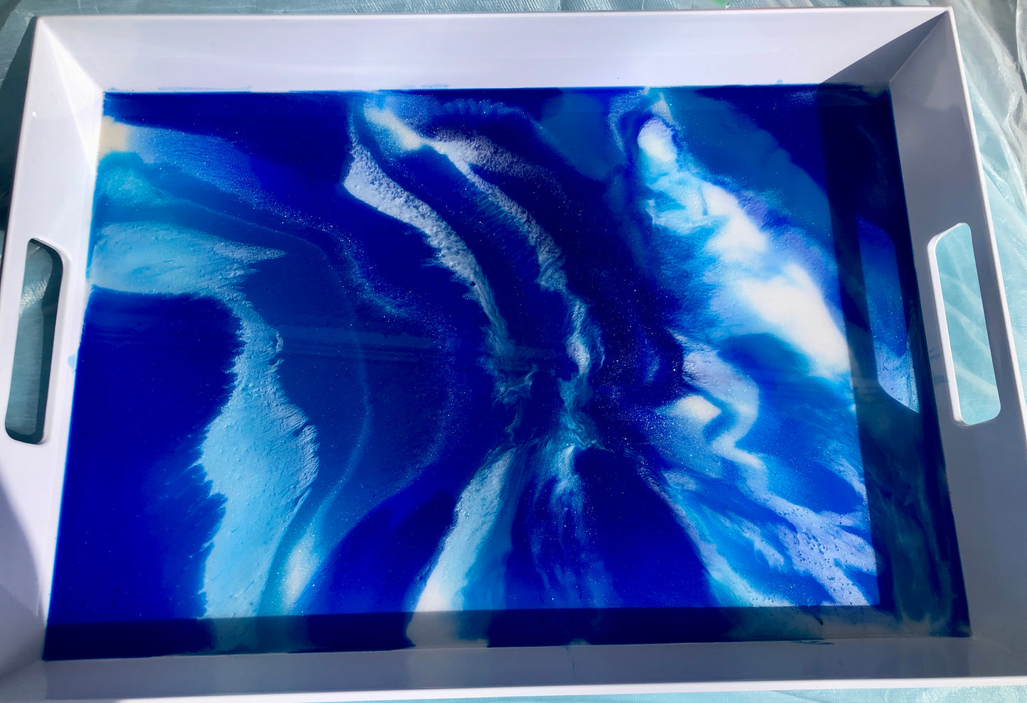 Beach Vibes Resin Serving Decor Tray