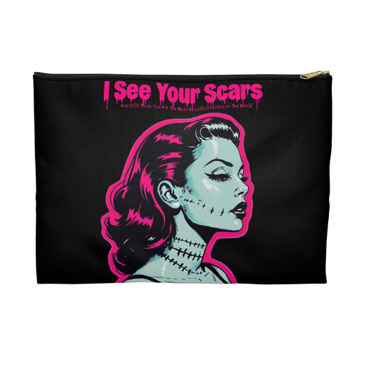 Cosmetics Accessory Pouch - The Bride - I See Your Scars Graphic Print Bag