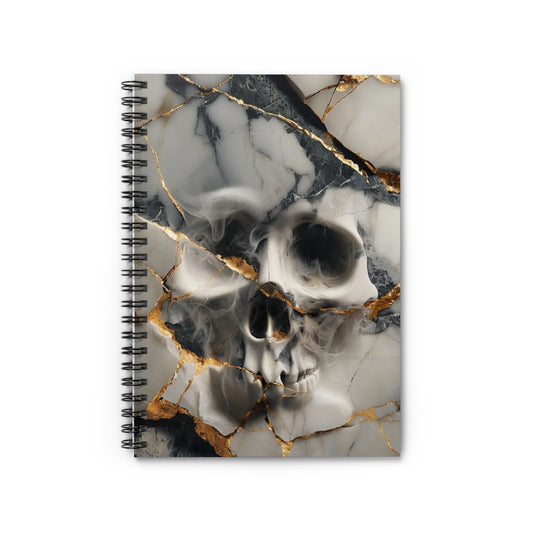 Spiral Notebook - Molten Marble 3D Smoke Skull Journal - Ruled Line