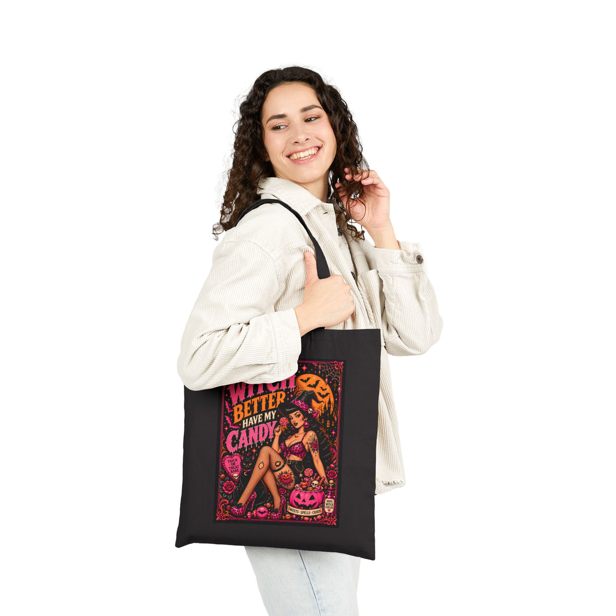 Witch Better Have My Candy Halloween Cotton Canvas Tote Bag