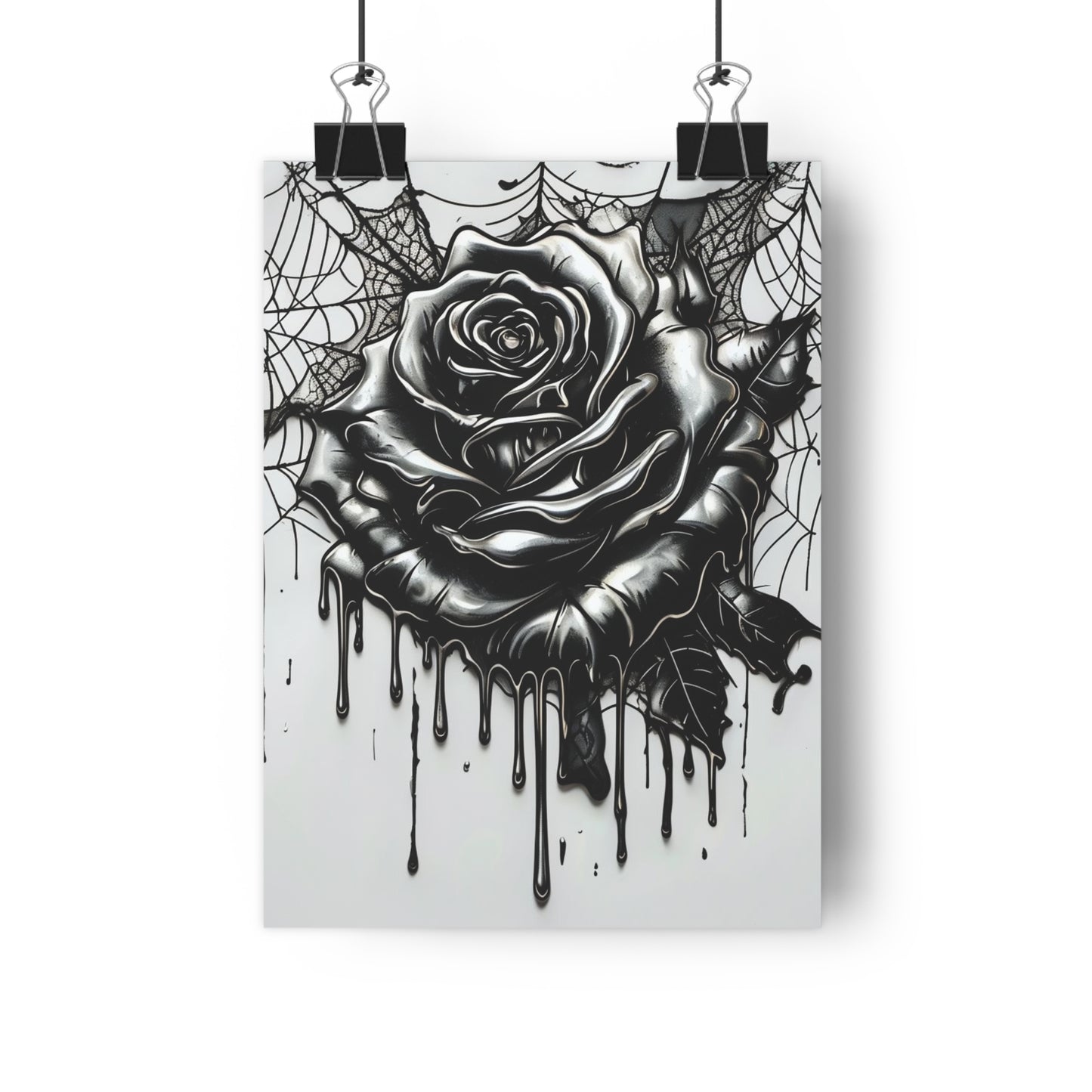 Art Print Spiderweb Rose Drip - Giclée Art Print