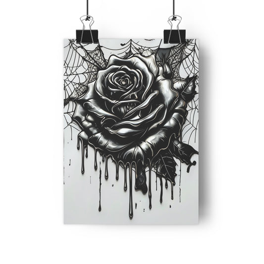 Art Print Spiderweb Rose Drip - Giclée Art Print