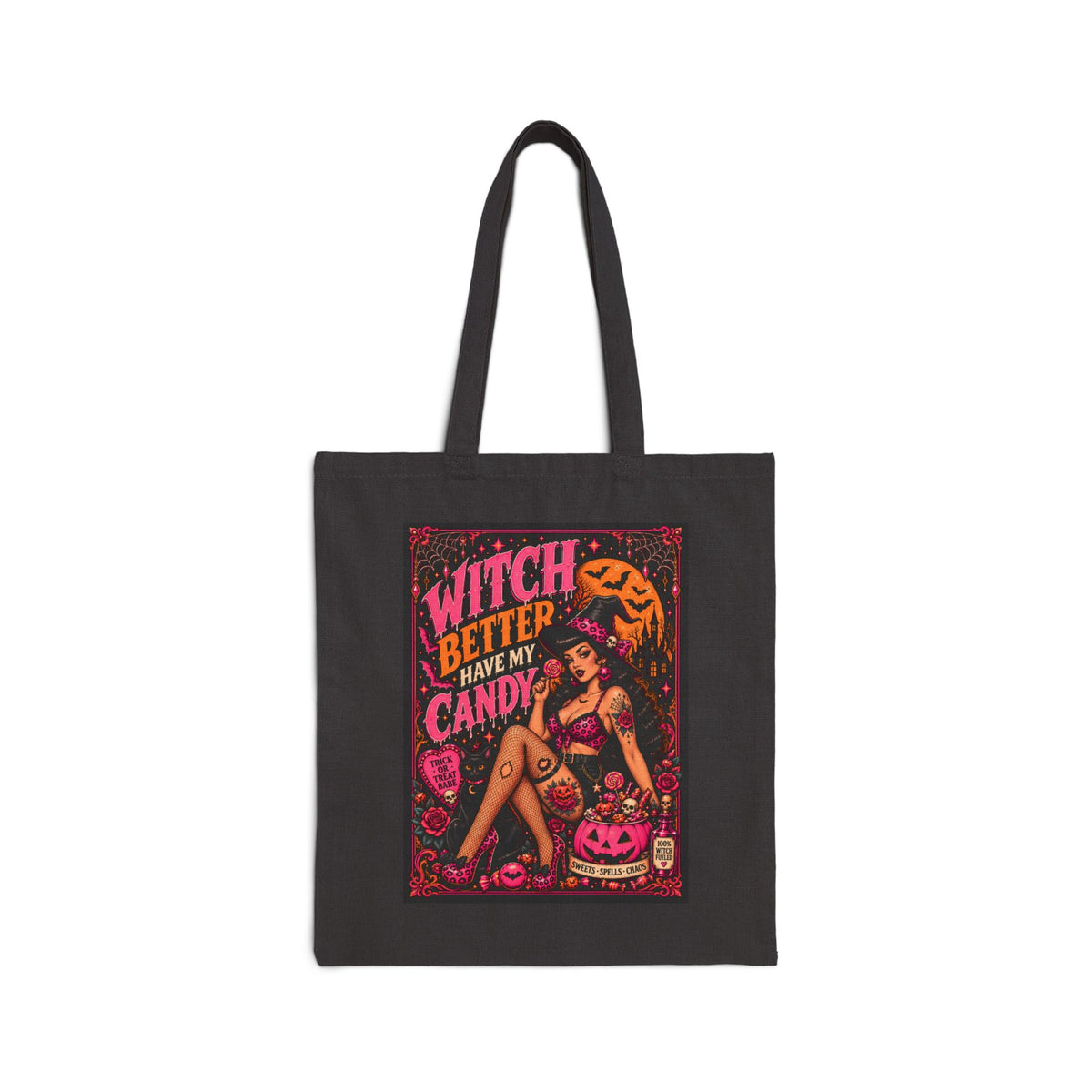 Witch Better Have My Candy Halloween Cotton Canvas Tote Bag