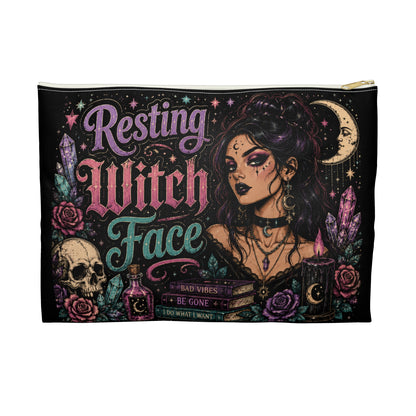 Resting Witch Face Accessory Pouch — Cosmetics & Makeup Bag