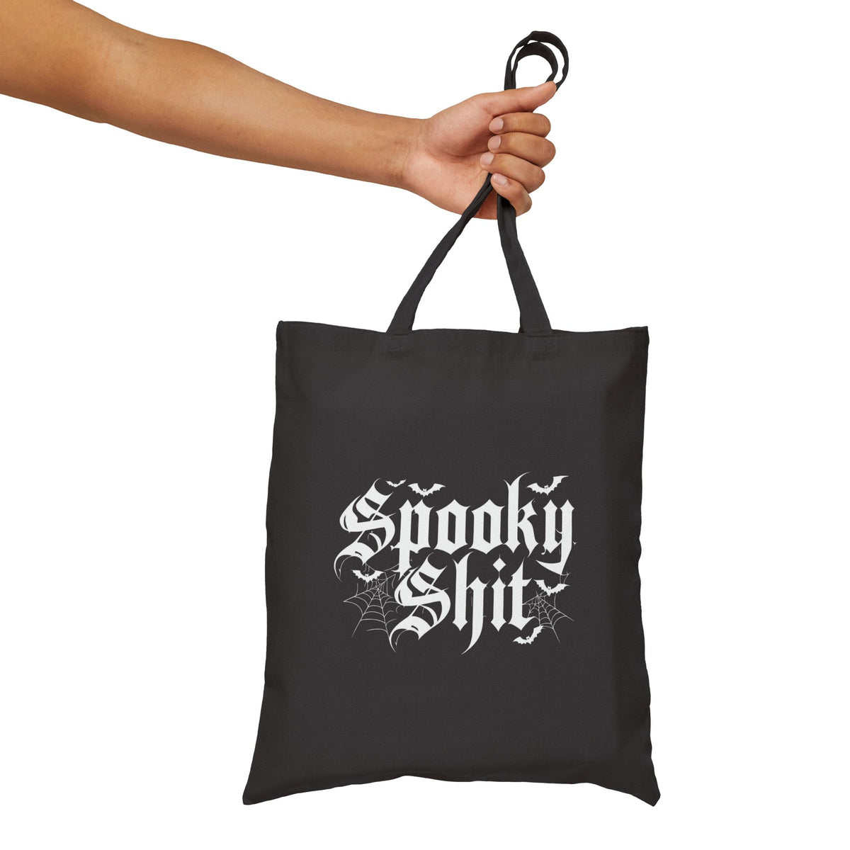 Tote Bag — “Spooky Shit” Gothic Halloween Canvas Tote