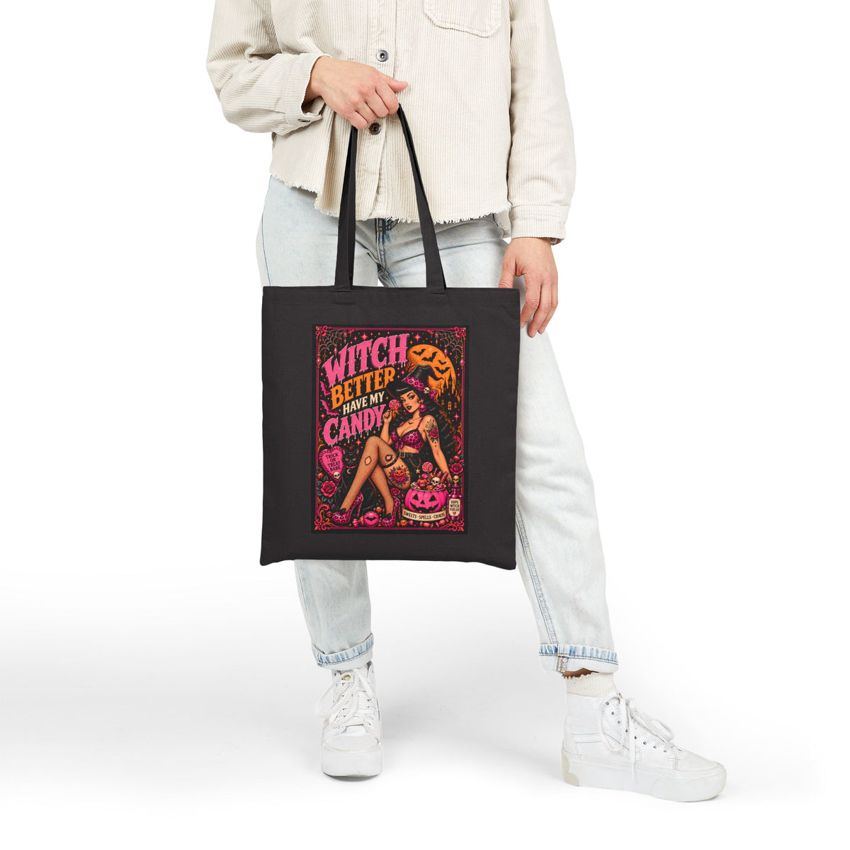 Witch Better Have My Candy Halloween Cotton Canvas Tote Bag