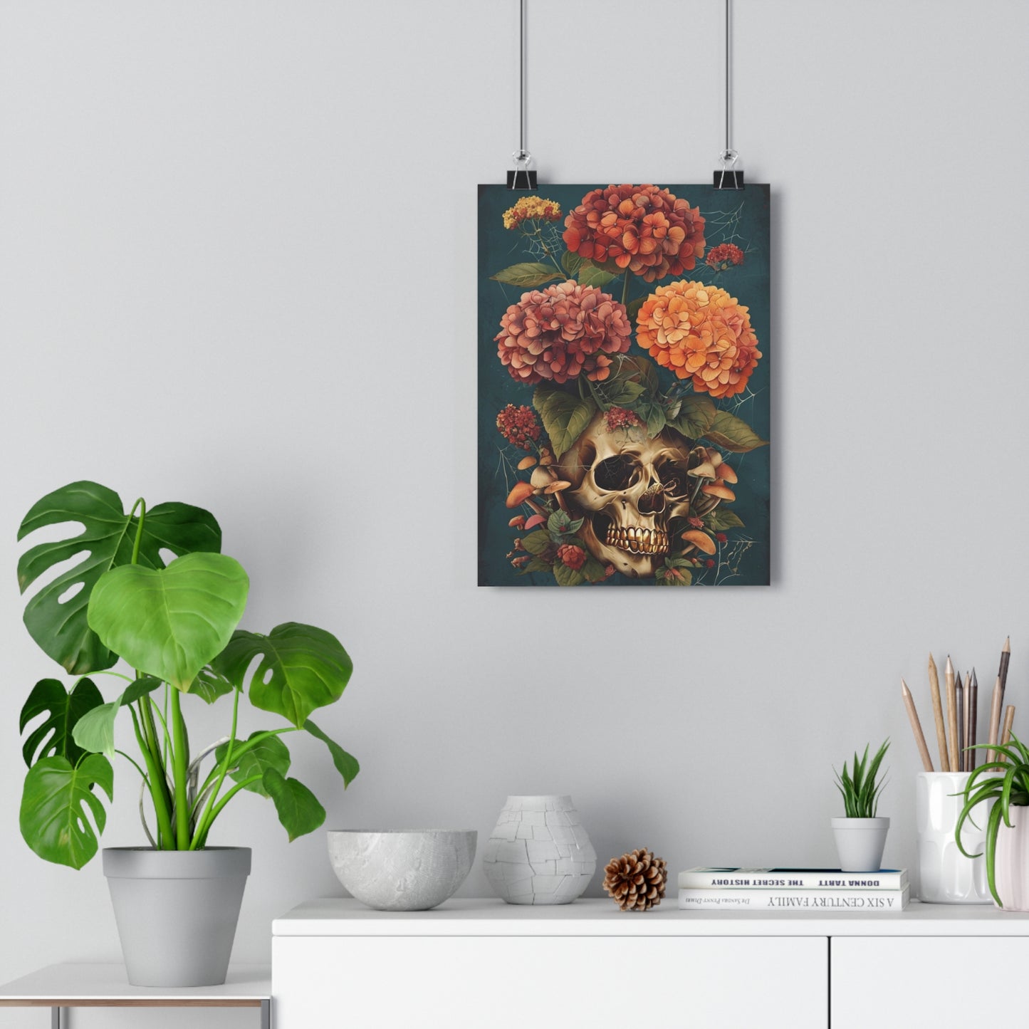 Art Print Forest Earthy Skull Botanical - Giclée Art Print