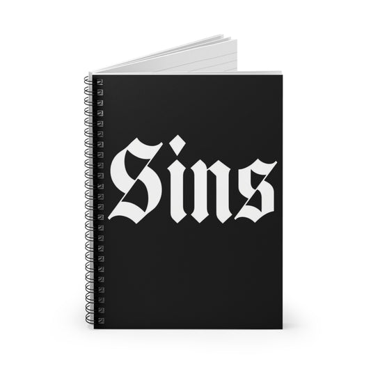 Spiral Notebook - Ruled Line Sins Design