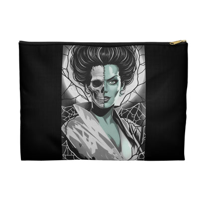 Skeleton Pinup Spiderweb Lightning Horror Accessory Pouch
