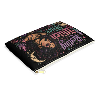 Resting Witch Face Accessory Pouch — Cosmetics & Makeup Bag