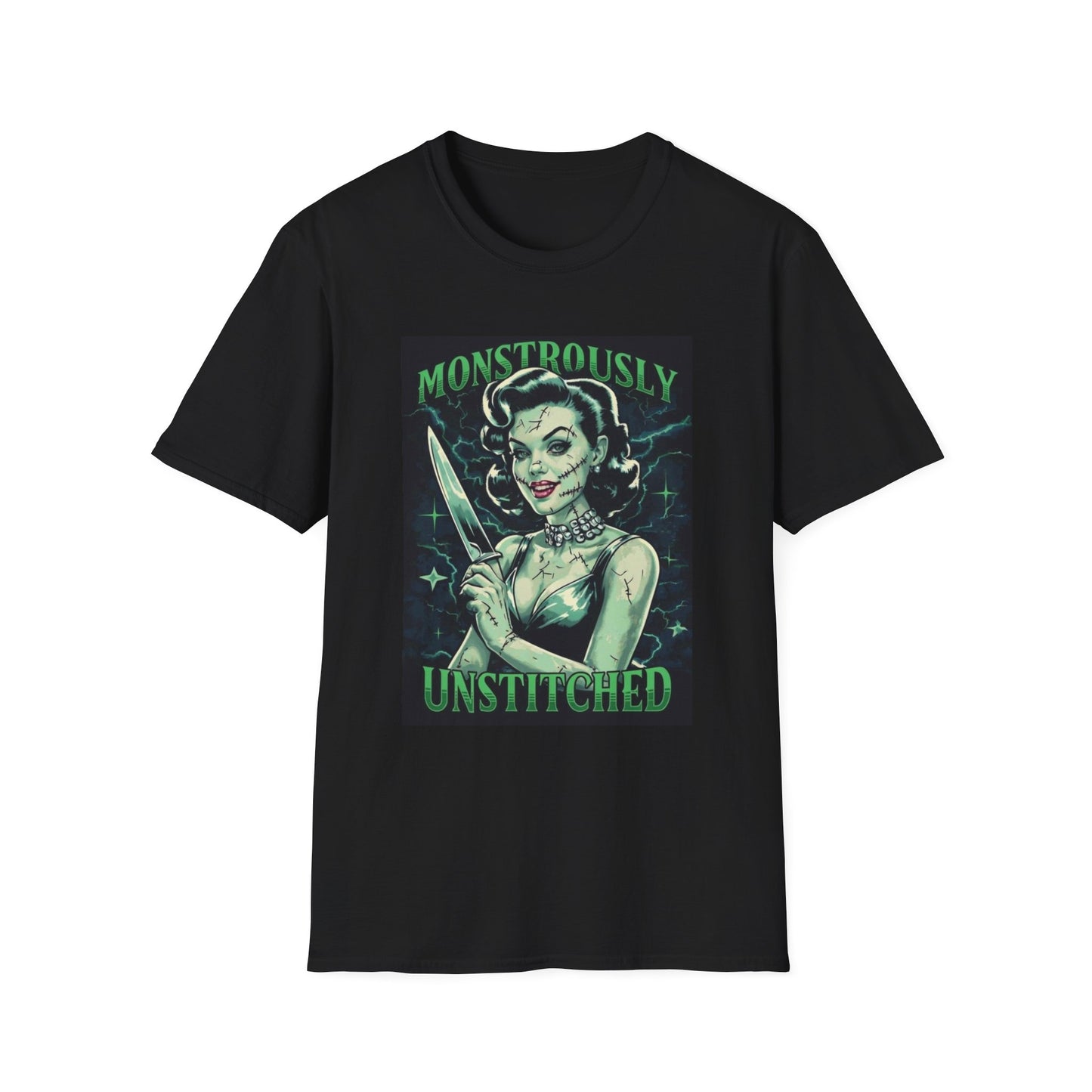 Monstrously Unstitched Horror Pinup T-Shirt