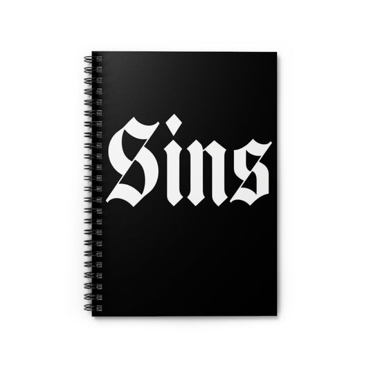 Spiral Notebook - Ruled Line Sins Design