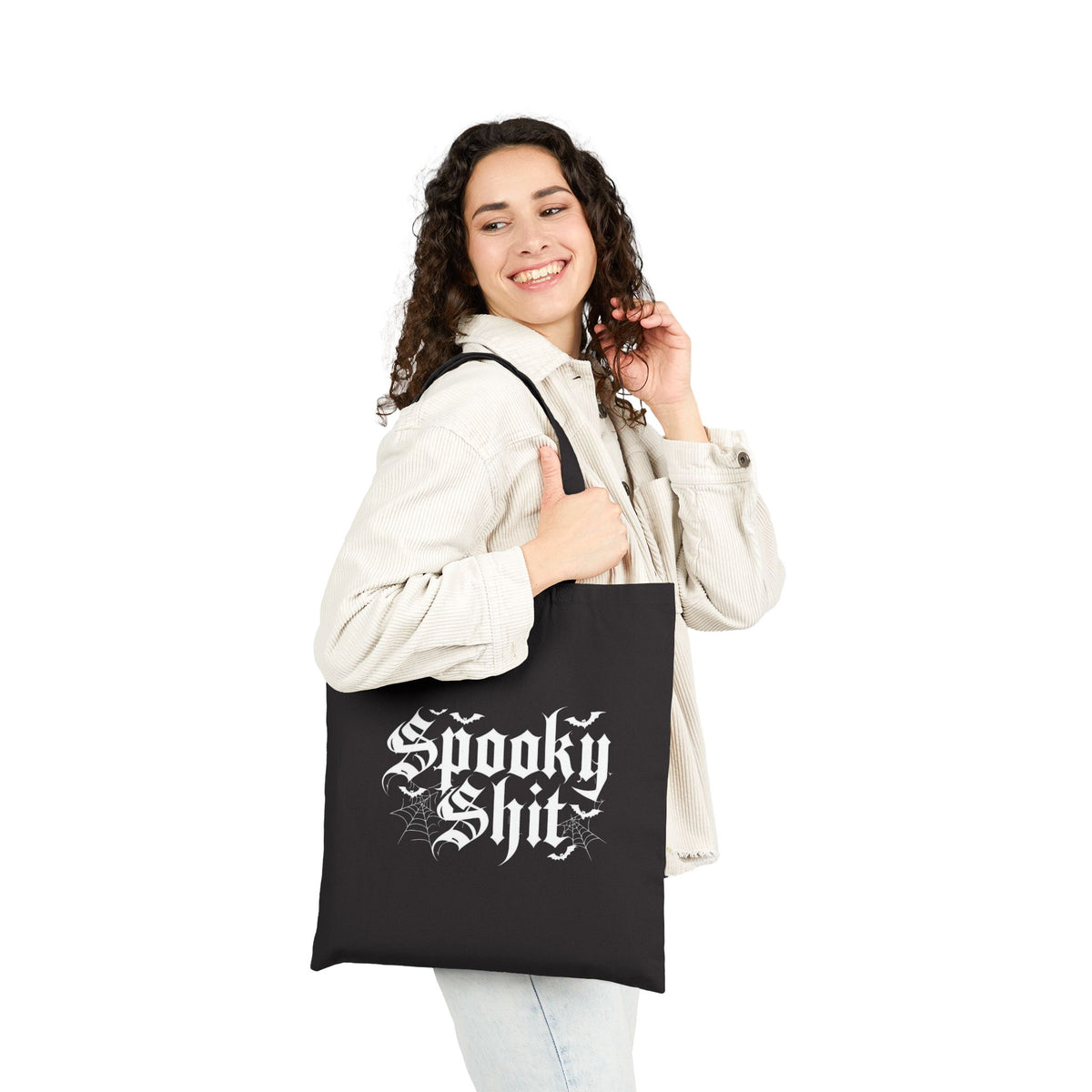 Tote Bag — “Spooky Shit” Gothic Halloween Canvas Tote