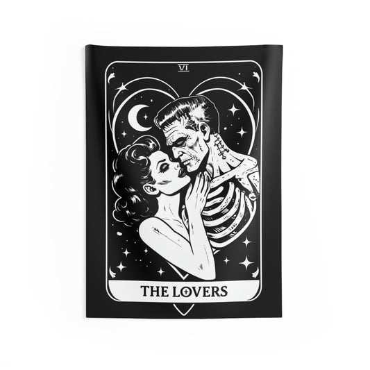 Tapestry Wall Art - The Lovers Tarot Monsters Mr & Mrs Frankenstein