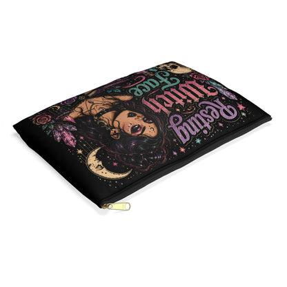 Resting Witch Face Accessory Pouch — Cosmetics & Makeup Bag