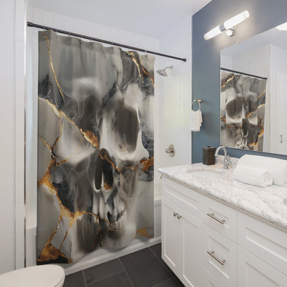 Marble Skull Shower Curtain