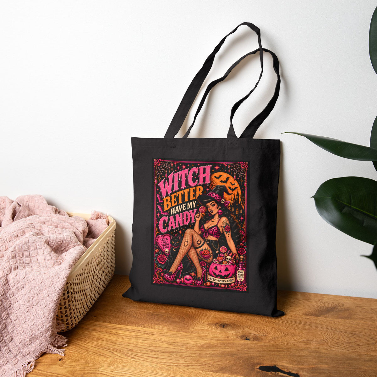 Witch Better Have My Candy Halloween Cotton Canvas Tote Bag