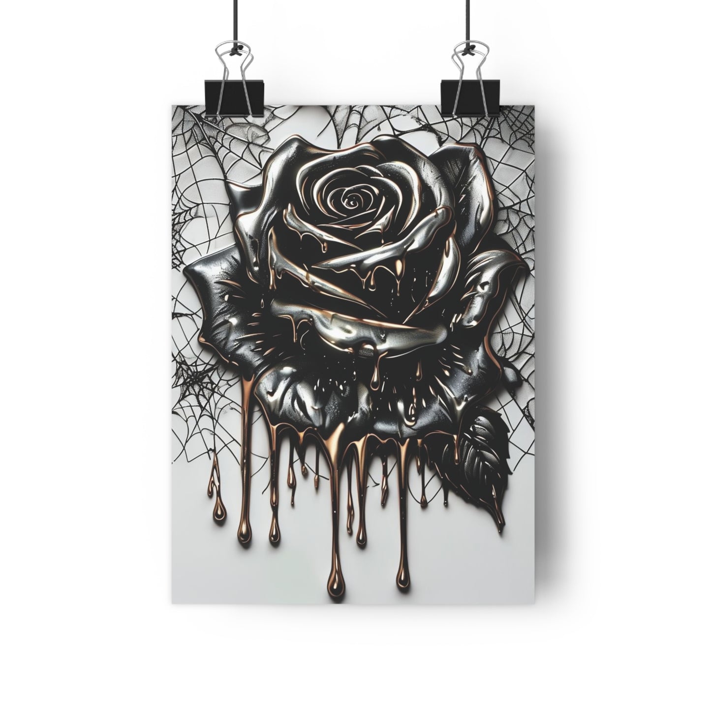 Art Print - Molten Spiderweb Rose Drip