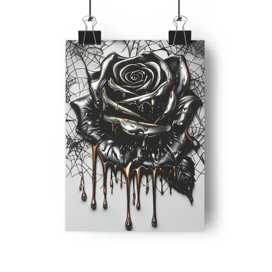 Art Print - Molten Spiderweb Rose Drip